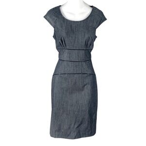 Calvin Klein Black zipper detail cap sleeve sheath dress 4 WW18